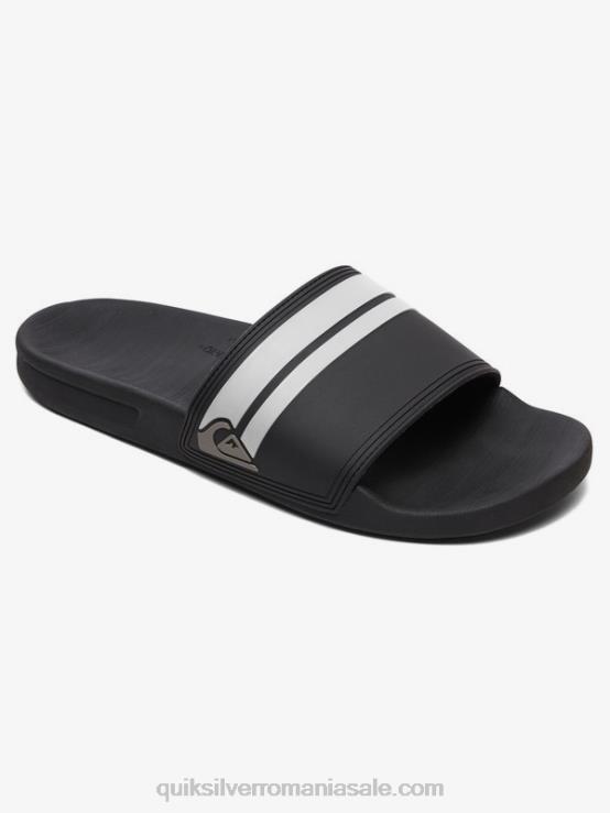 alb negru sandale rivi slider XT6B760 bărbați Quiksilver