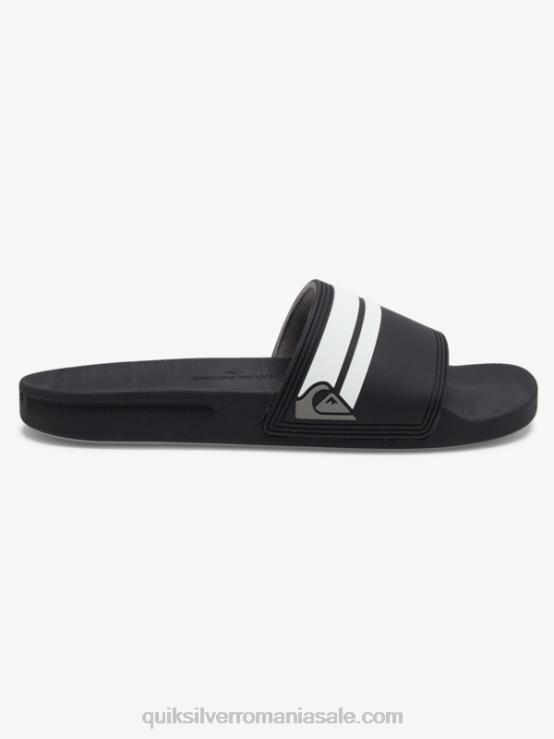 alb negru sandale rivi slider XT6B760 bărbați Quiksilver