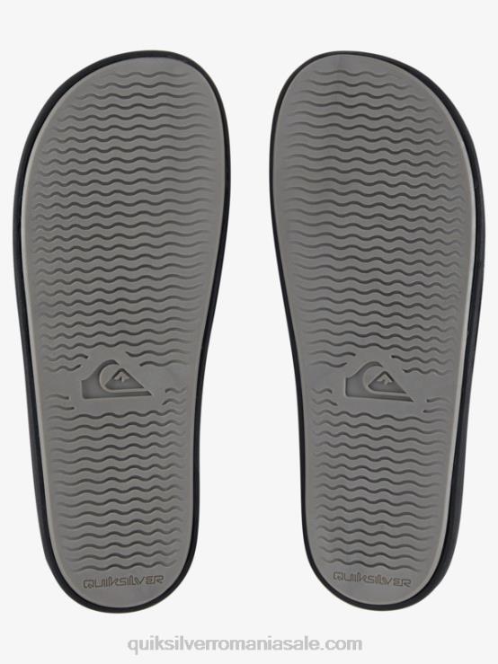 alb negru sandale rivi slider XT6B760 bărbați Quiksilver