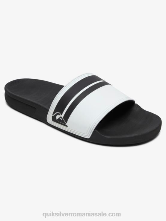 alb negru sandale rivi slider XT6B765 bărbați Quiksilver