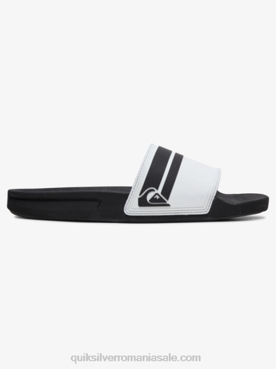 alb negru sandale rivi slider XT6B765 bărbați Quiksilver
