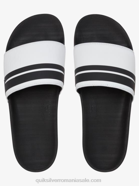alb negru sandale rivi slider XT6B765 bărbați Quiksilver