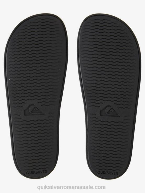 alb negru sandale rivi wordmark slider XT6B689 bărbați Quiksilver