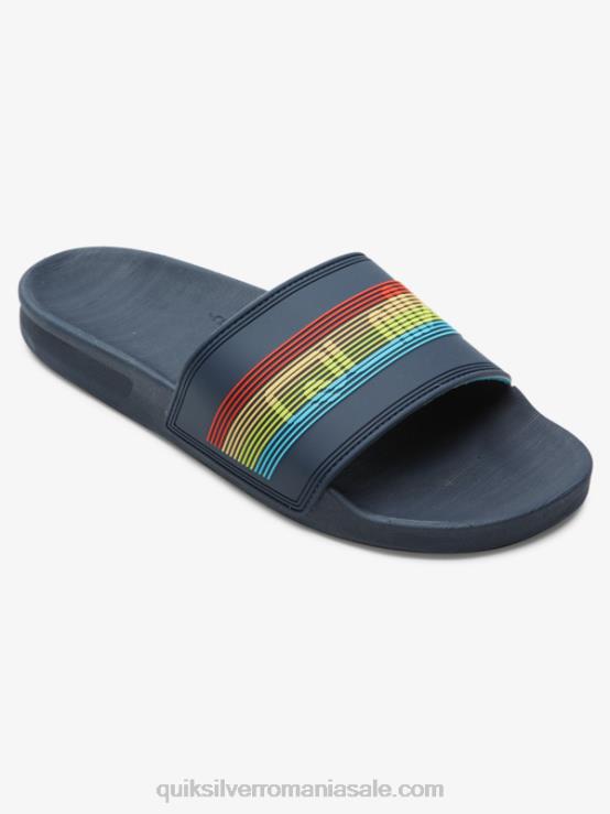 albastru 3 sandale rivi wordmark slider XT6B688 bărbați Quiksilver