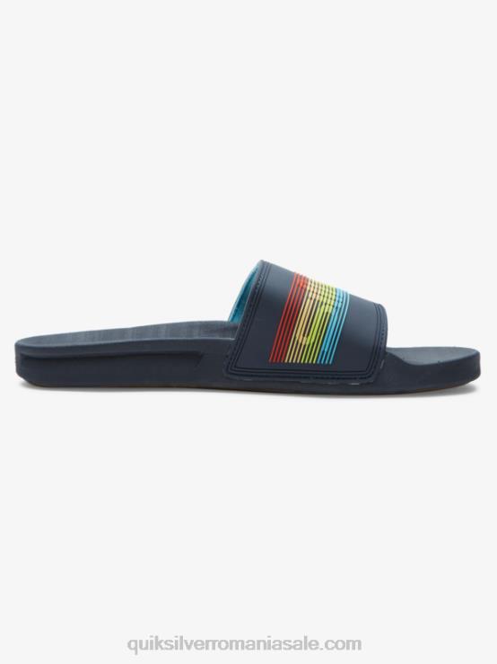 albastru 3 sandale rivi wordmark slider XT6B688 bărbați Quiksilver