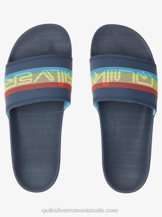 albastru 3 sandale rivi wordmark slider XT6B688 bărbați Quiksilver