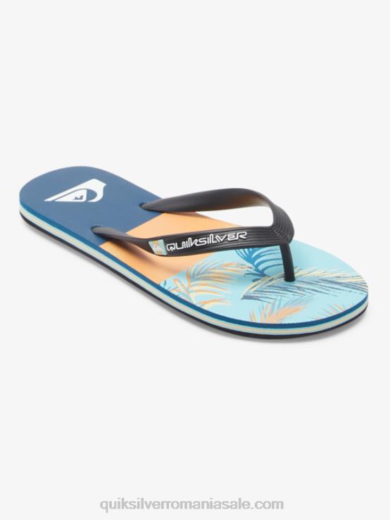 albastru/negru/galben flip-flops cu panou molokai XT6B569 bărbați Quiksilver