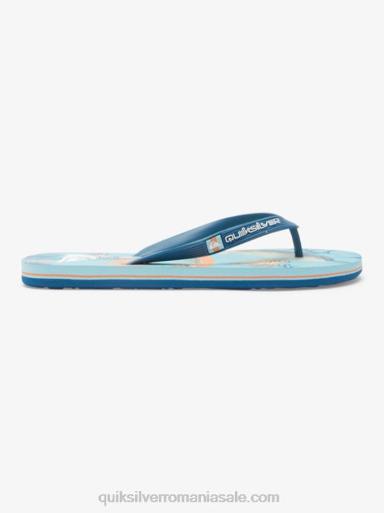 albastru/negru/galben flip-flops molokai art XT6B519 bărbați Quiksilver