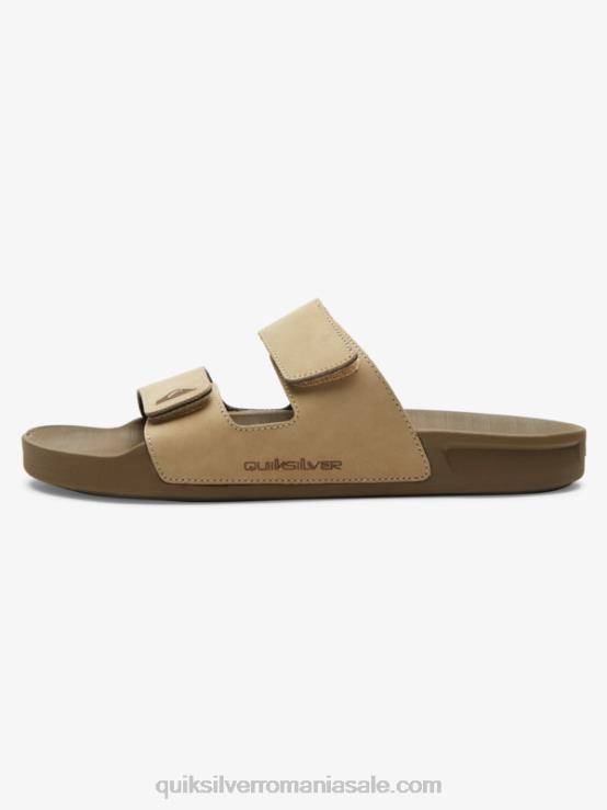 bronzat 1 sandale din piele rivi cu reglaj dublu XT6B1285 bărbați Quiksilver