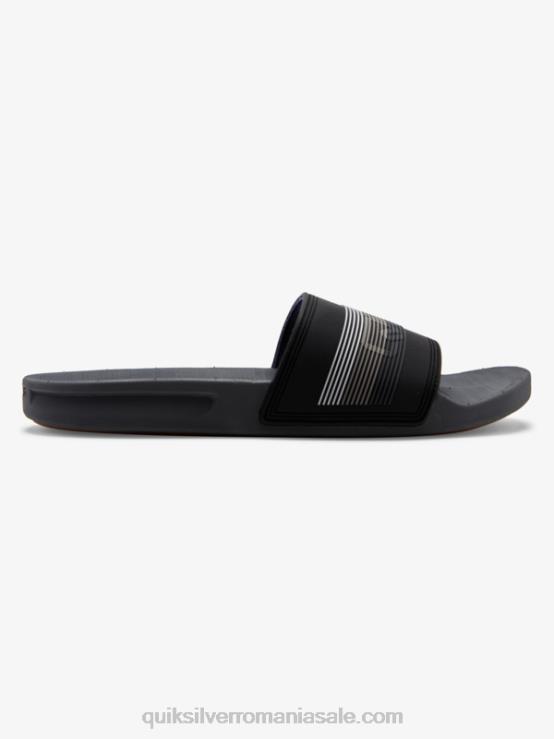 gri inchis sandale rivi wordmark slider XT6B690 bărbați Quiksilver