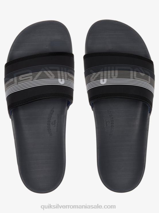 gri inchis sandale rivi wordmark slider XT6B690 bărbați Quiksilver