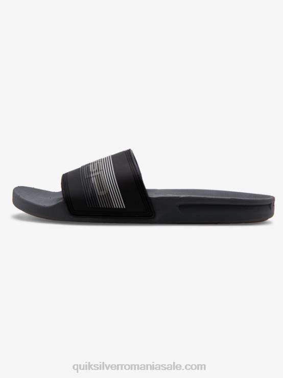 gri inchis sandale rivi wordmark slider XT6B690 bărbați Quiksilver