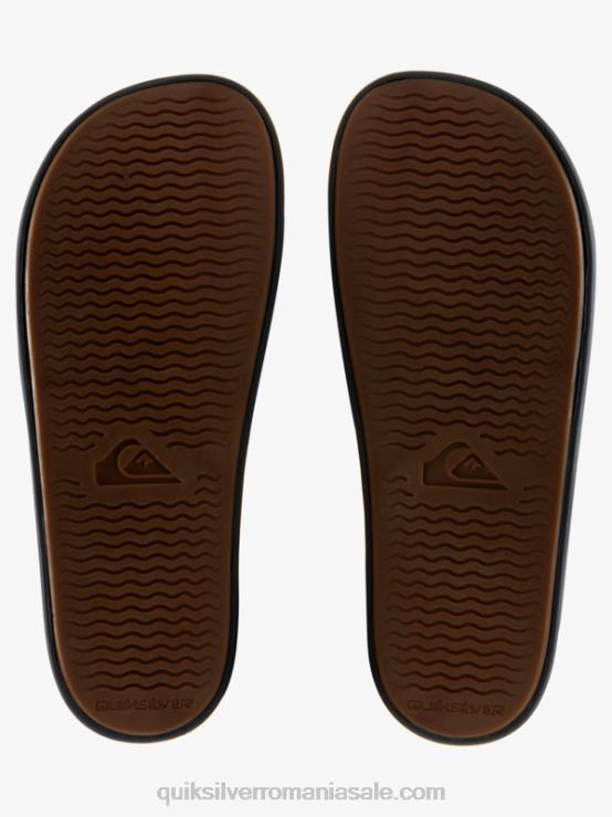gri inchis sandale rivi wordmark slider XT6B690 bărbați Quiksilver