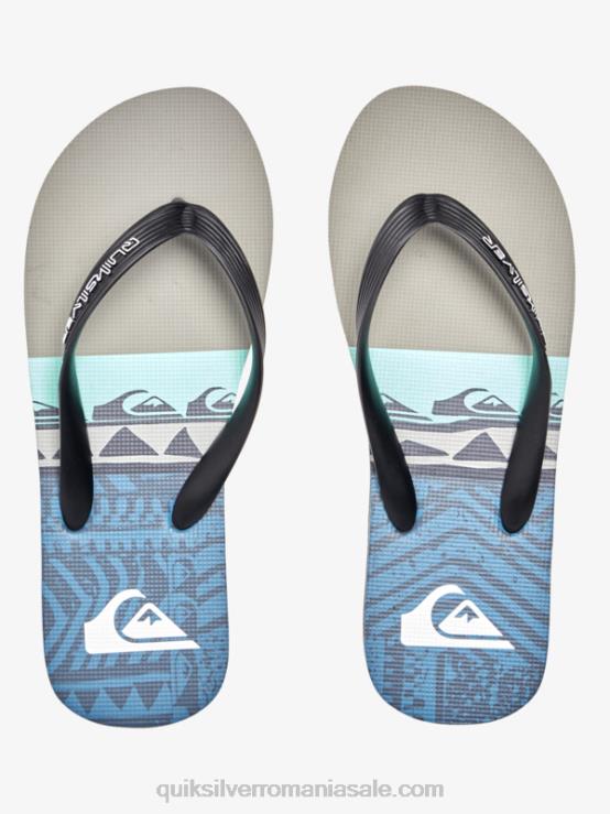 gri/negru/albastru flip-flops cu panou molokai XT6B572 bărbați Quiksilver