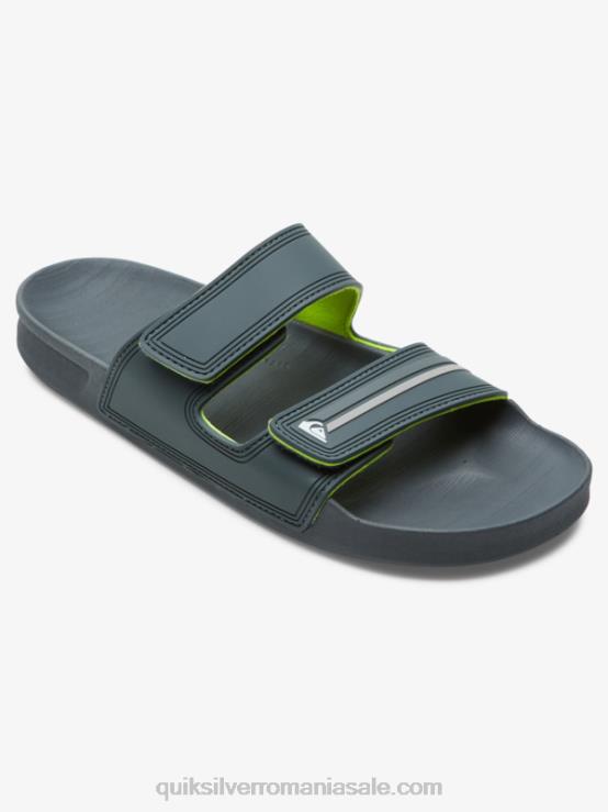 gri/negru/verde sandale rivi cu reglaj dublu XT6B1078 bărbați Quiksilver