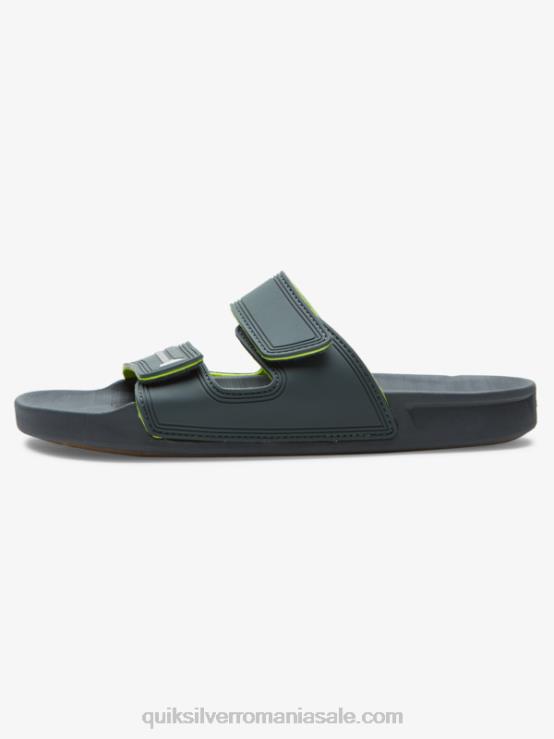 gri/negru/verde sandale rivi cu reglaj dublu XT6B1078 bărbați Quiksilver