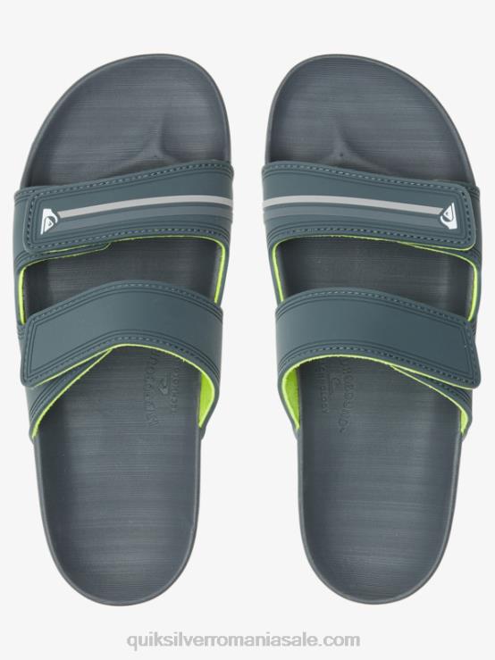 gri/negru/verde sandale rivi cu reglaj dublu XT6B1078 bărbați Quiksilver
