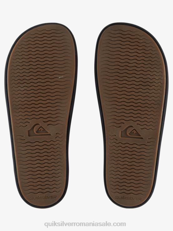 maro/negru sandale din piele rivi cu reglaj dublu XT6B1287 bărbați Quiksilver