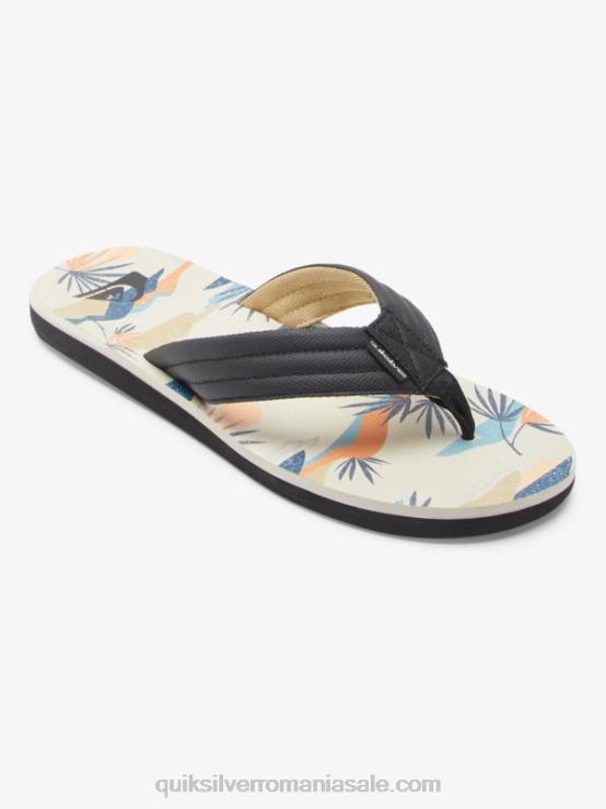 negru/alb/albastru sandale cu imprimeu carver XT6B612 bărbați Quiksilver