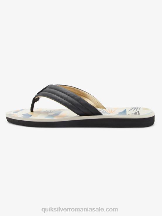 negru/alb/albastru sandale cu imprimeu carver XT6B612 bărbați Quiksilver