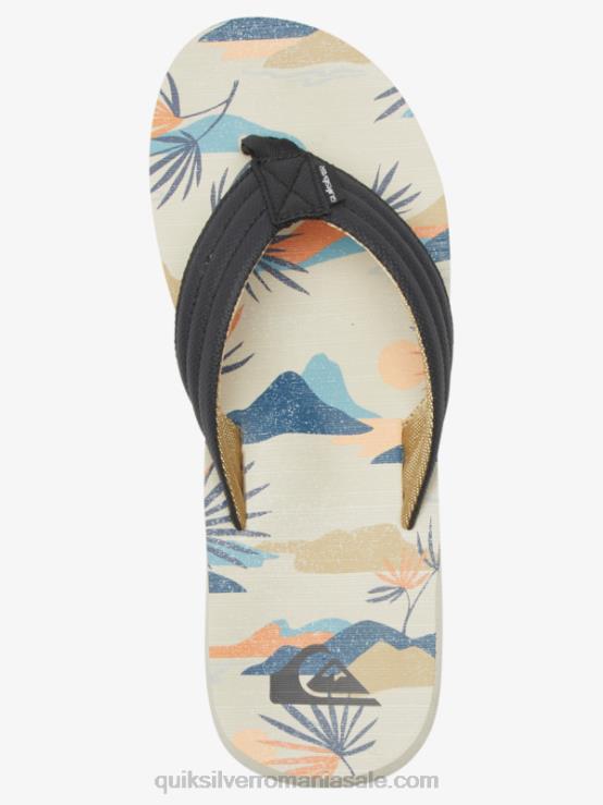 negru/alb/albastru sandale cu imprimeu carver XT6B612 bărbați Quiksilver