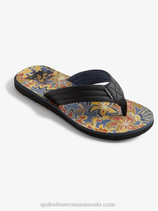 negru/albastru/gri sandale cu imprimeu carver XT6B615 bărbați Quiksilver