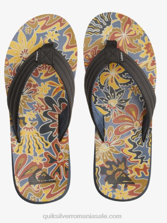 negru/albastru/gri sandale cu imprimeu carver XT6B615 bărbați Quiksilver