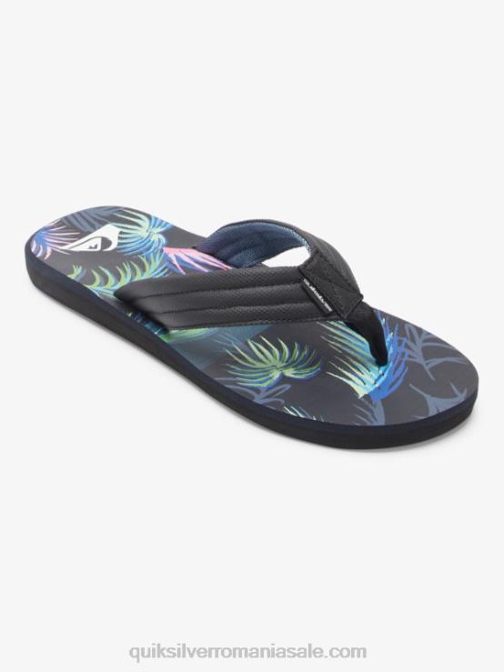 negru/albastru sandale cu imprimeu carver XT6B611 bărbați Quiksilver