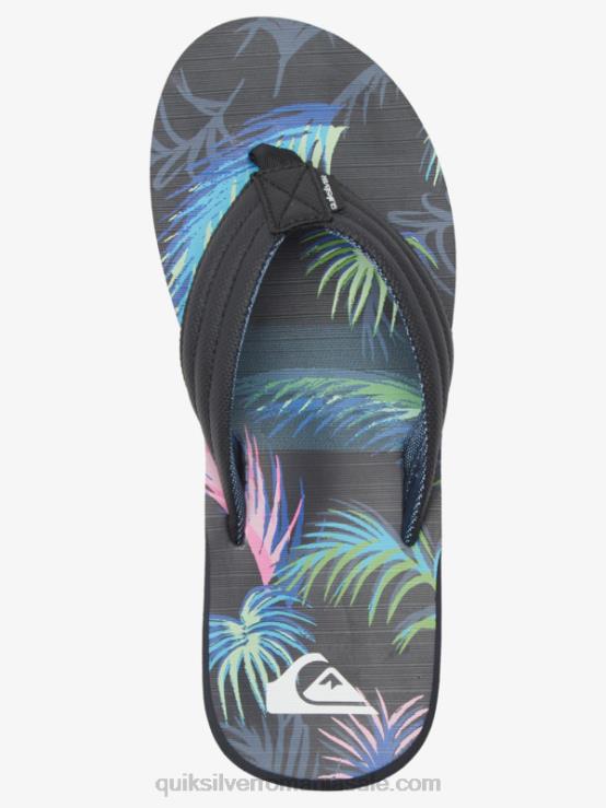 negru/albastru sandale cu imprimeu carver XT6B611 bărbați Quiksilver