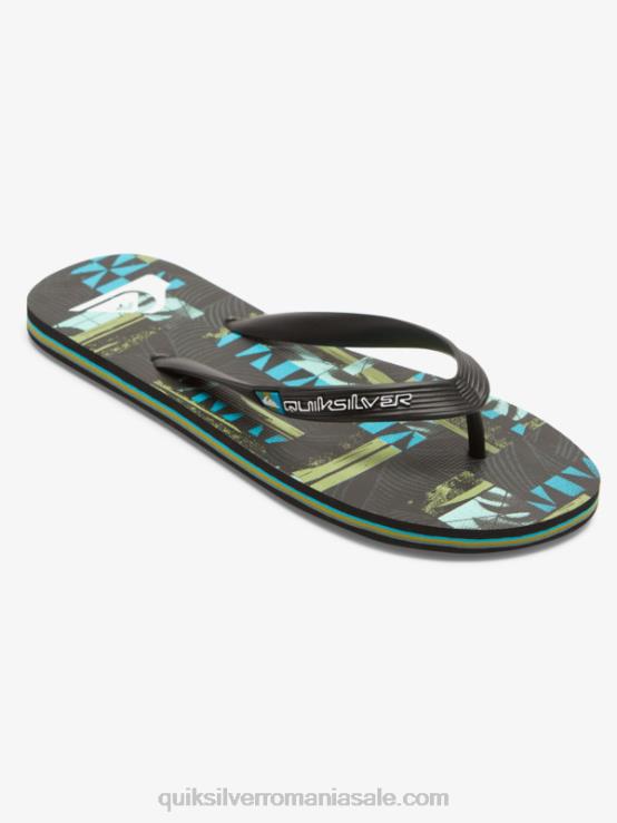 negru/albastru/verde gregg kaplan molokai art flip-flops XT6B524 bărbați Quiksilver