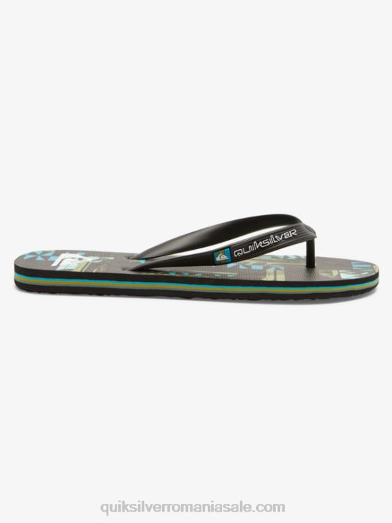 negru/albastru/verde gregg kaplan molokai art flip-flops XT6B524 bărbați Quiksilver