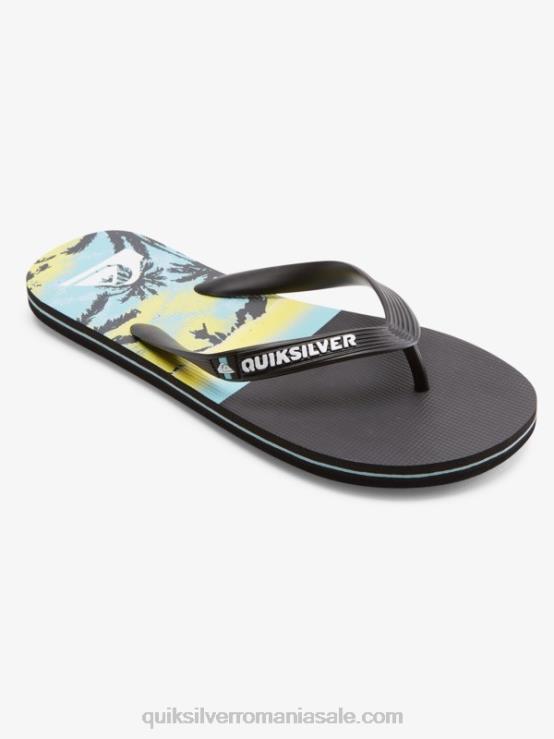 negru flip-flops cu panou molokai XT6B574 bărbați Quiksilver