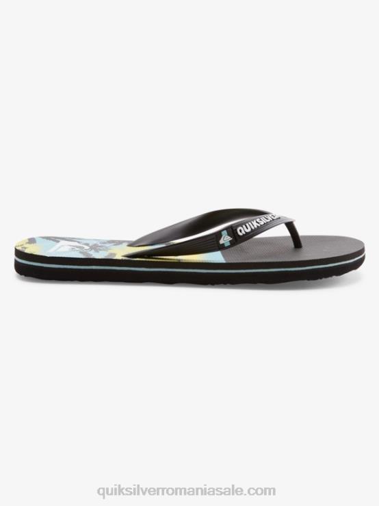 negru flip-flops cu panou molokai XT6B574 bărbați Quiksilver