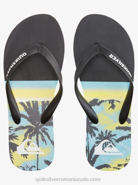 negru flip-flops cu panou molokai XT6B574 bărbați Quiksilver