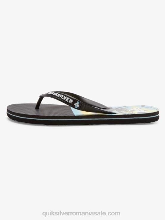 negru flip-flops cu panou molokai XT6B574 bărbați Quiksilver