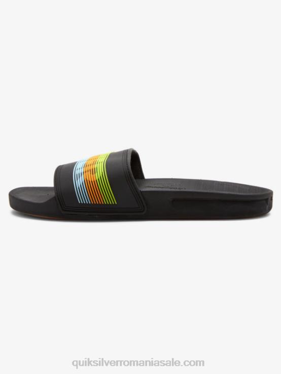 negru/portocaliu/albastru sandale rivi wordmark slider XT6B693 bărbați Quiksilver