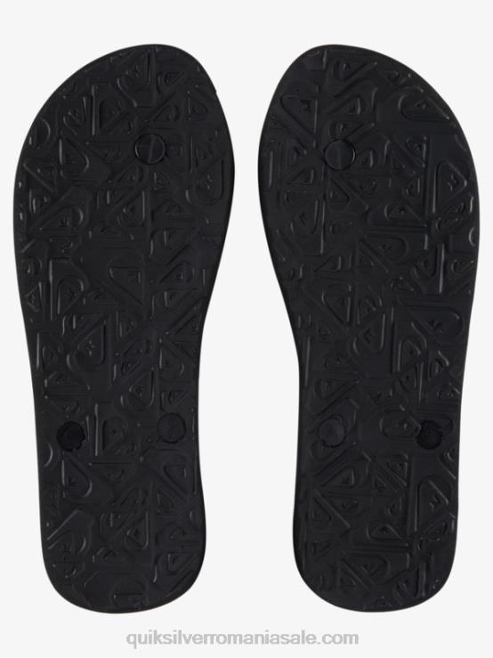 negru/portocaliu flip-flops cu bloc de cuvinte molokai XT6B1136 bărbați Quiksilver