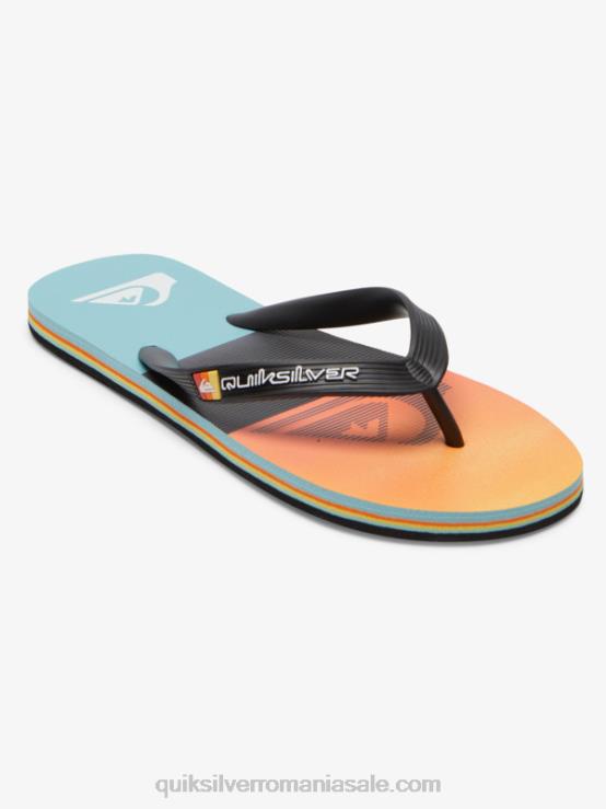 negru/portocaliu flip-flops cu panou molokai XT6B568 bărbați Quiksilver