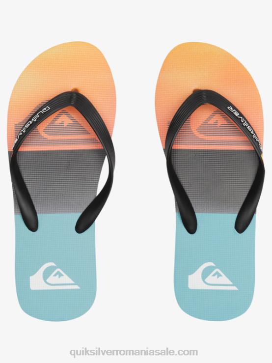 negru/portocaliu flip-flops cu panou molokai XT6B568 bărbați Quiksilver