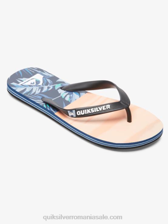 negru/portocaliu/verde molokai cinci-o flip-flops XT6B1857 bărbați Quiksilver