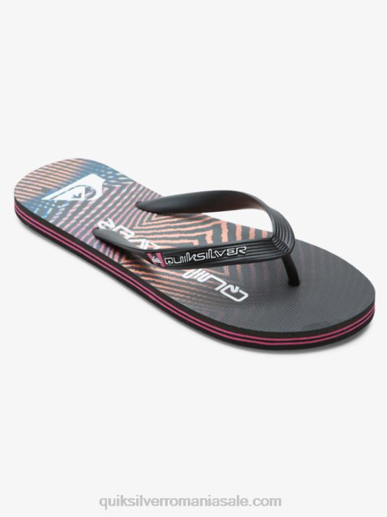 negru roz flip-flops cu bloc de cuvinte molokai XT6B1137 bărbați Quiksilver