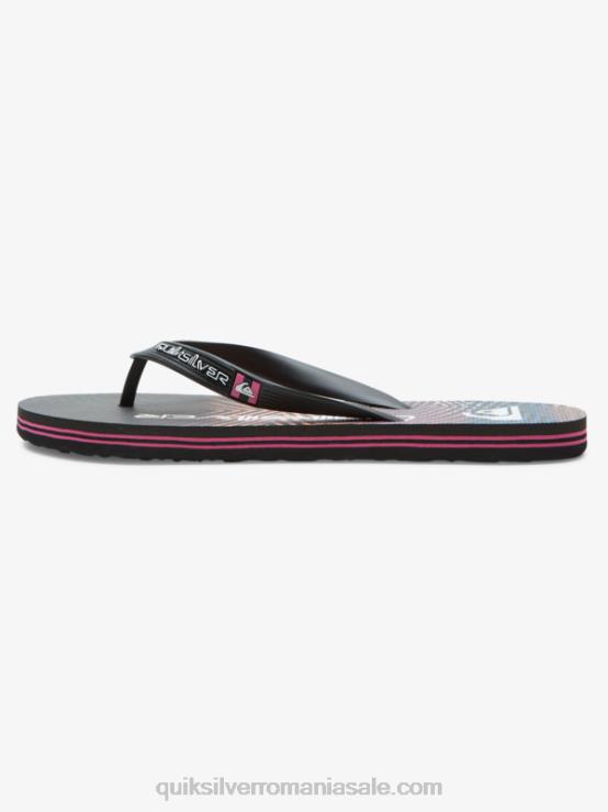 negru roz flip-flops cu bloc de cuvinte molokai XT6B1137 bărbați Quiksilver