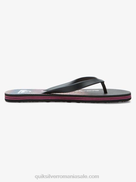 negru roz flip-flops cu bloc de cuvinte molokai XT6B1137 bărbați Quiksilver