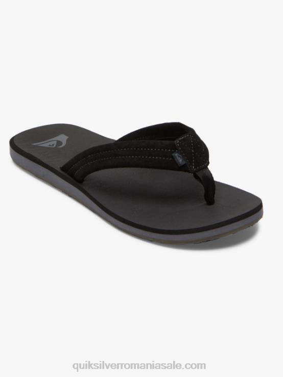 negru sandale carver din piele intoarsa XT6B879 bărbați Quiksilver