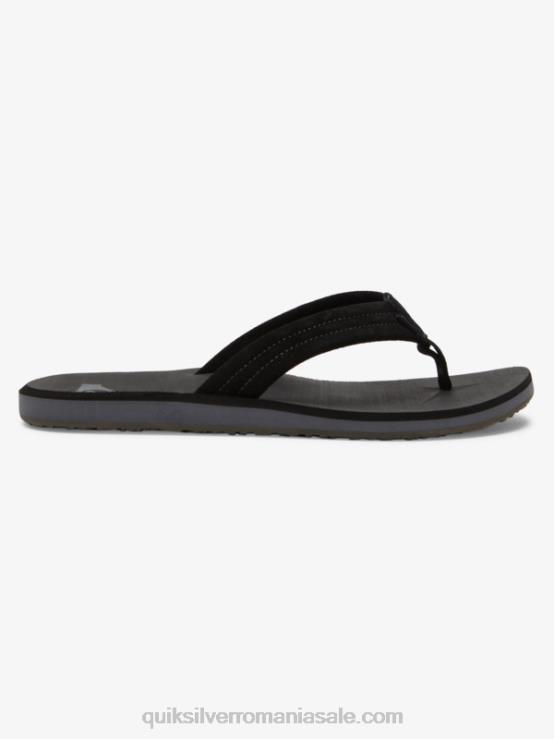negru sandale carver din piele intoarsa XT6B879 bărbați Quiksilver