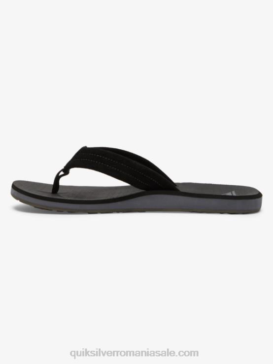 negru sandale carver din piele intoarsa XT6B879 bărbați Quiksilver