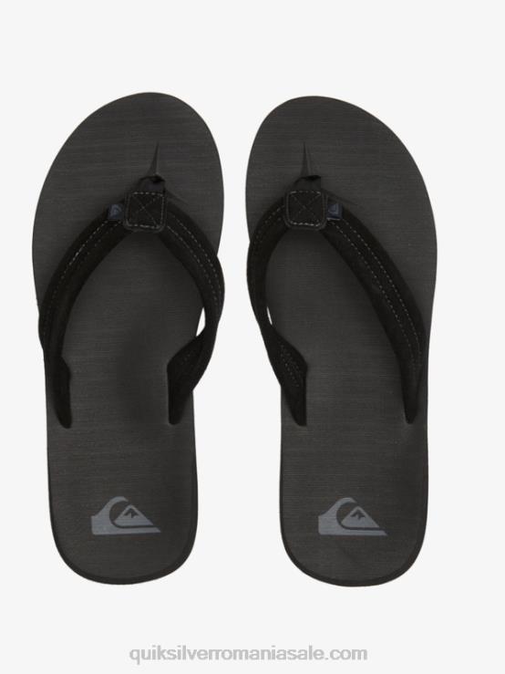 negru sandale carver din piele intoarsa XT6B879 bărbați Quiksilver
