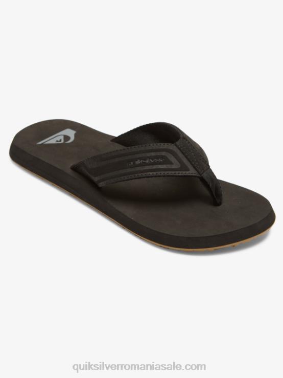 negru sandale cu diapozitiv cu cheie de maimuță XT6B971 bărbați Quiksilver