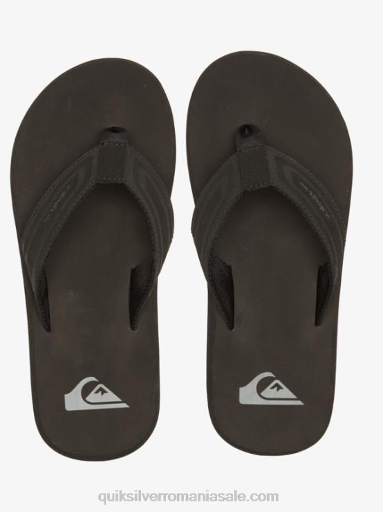 negru sandale cu diapozitiv cu cheie de maimuță XT6B971 bărbați Quiksilver