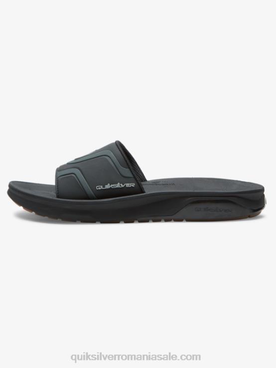 negru sandale cu slide de recuperare matematică XT6B1257 bărbați Quiksilver